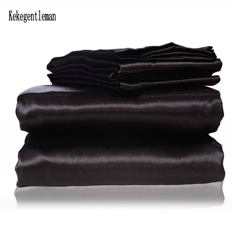 Satin Pillowcase Silk - Satin Black Bedding Set With Duvet