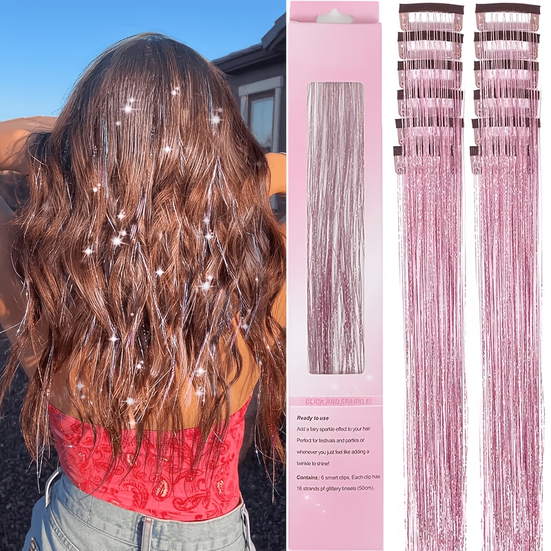 Hair Tinsel 12 Pcs Hair Tinsel - Hair Care Set 评论和价格