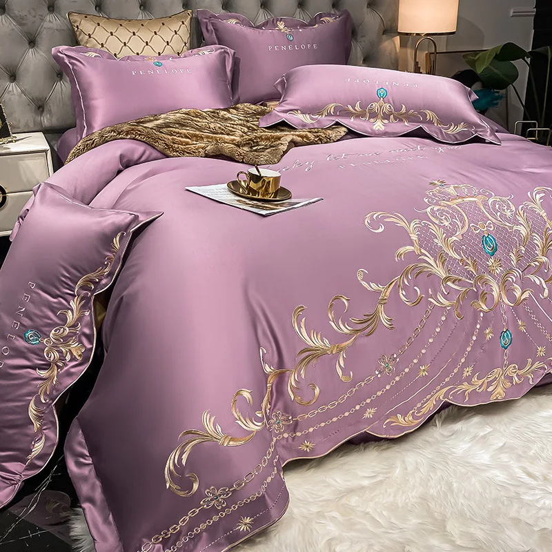European-Style Bed Sheet Four- - Satin Pillowcase Silk 评论和价格