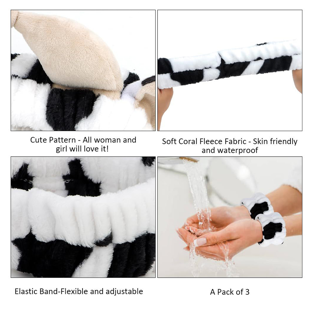 4pcs 3D Cow Headband Super Cut - Hair Care Set 评论和价格