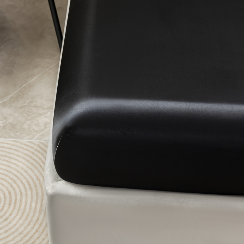 3Pcs Black Satin Fitted Sheet  - Satin Pillowcase Silk 评论和价格