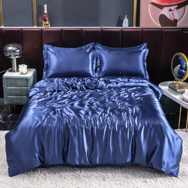 Nordic Satin Silk Bedding Set  - Satin Pillowcase Silk 评论和价格