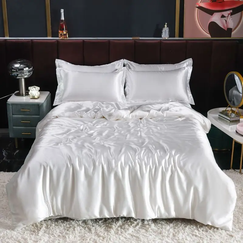 Nordic Satin Silk Bedding Set  - Satin Pillowcase Silk 评论和价格