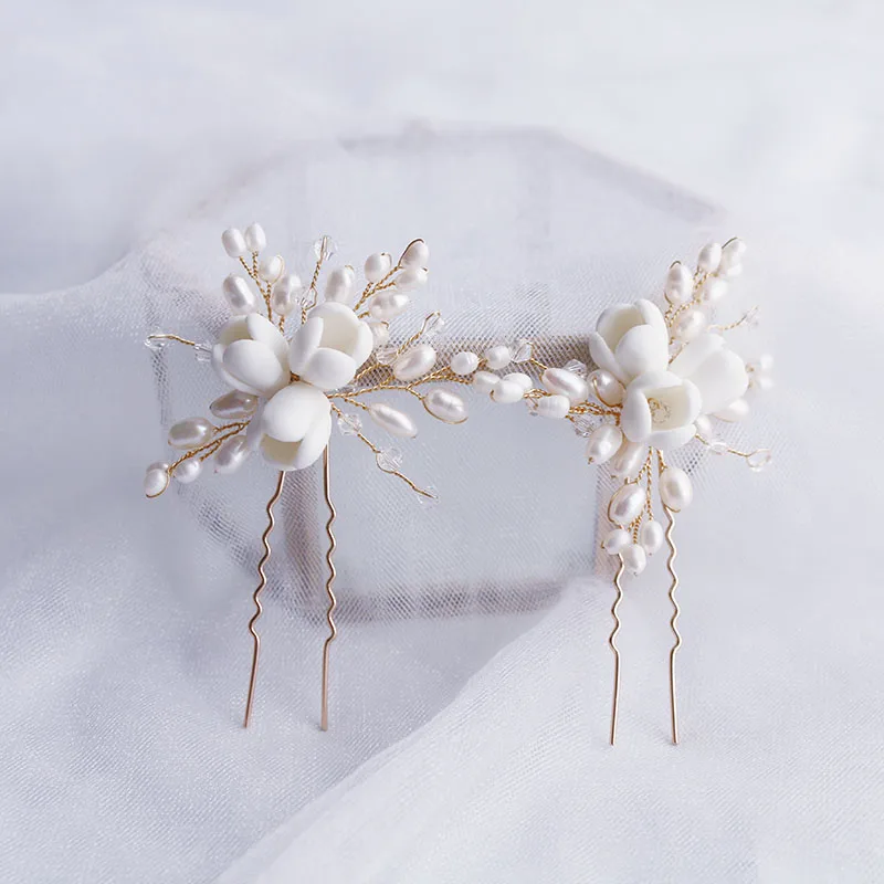 Natural pearl ceramic flowers  - Hair Care Zinc 评论和价格