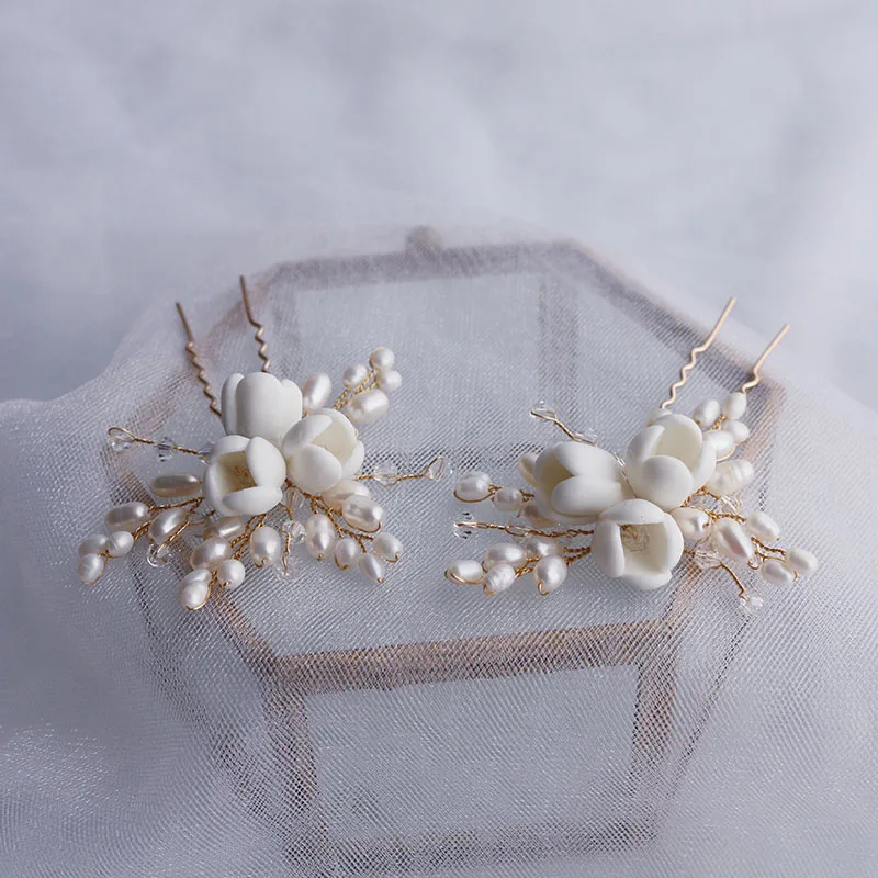 Natural pearl ceramic flowers  - Hair Care Zinc 评论和价格
