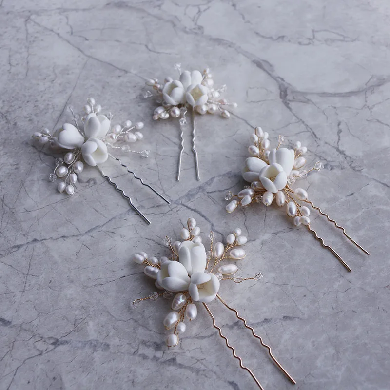 Natural pearl ceramic flowers  - Hair Care Zinc 评论和价格