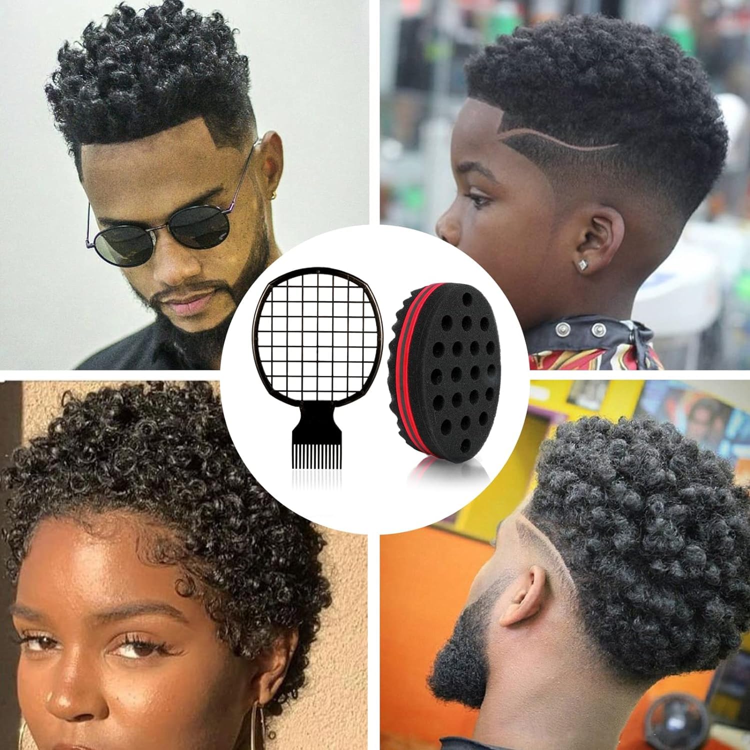 2pcs Afro Twist hair comb spon - Afro Pick Comb 评论和价格